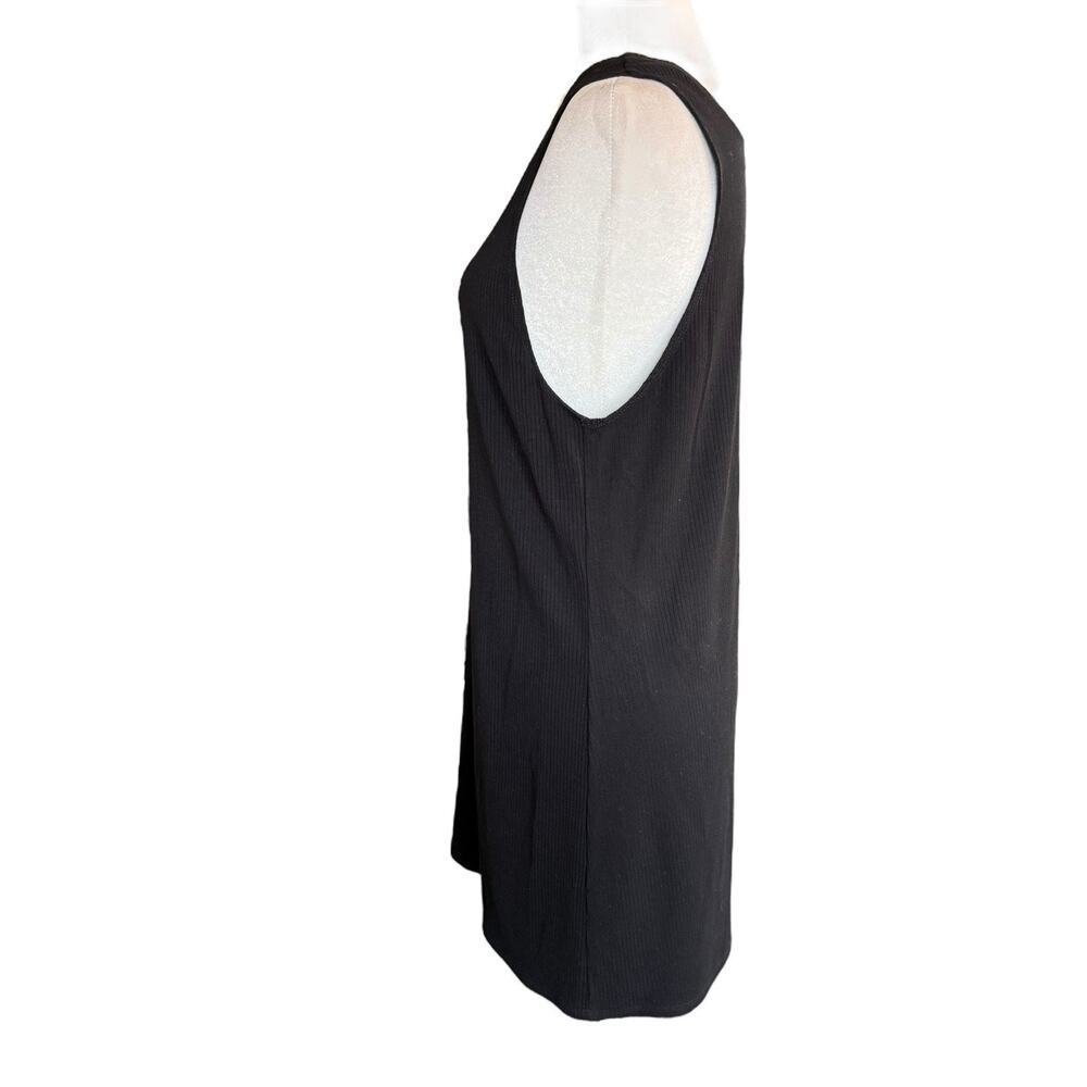 Reformation Women's Ribbed Tank Dress Black Body Con LBD Medium Gothic Goth Emo - Picture 2 of 8